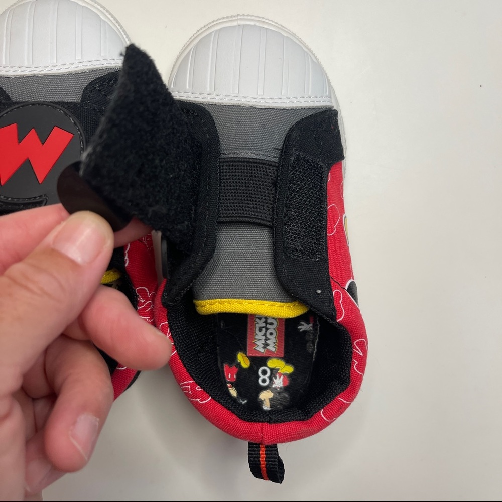 Mickey Mouse Ears - Disney - Cap Toe Sneaker Shoes Sz 5 - Slip On - Velcro - Picture 7 of 9